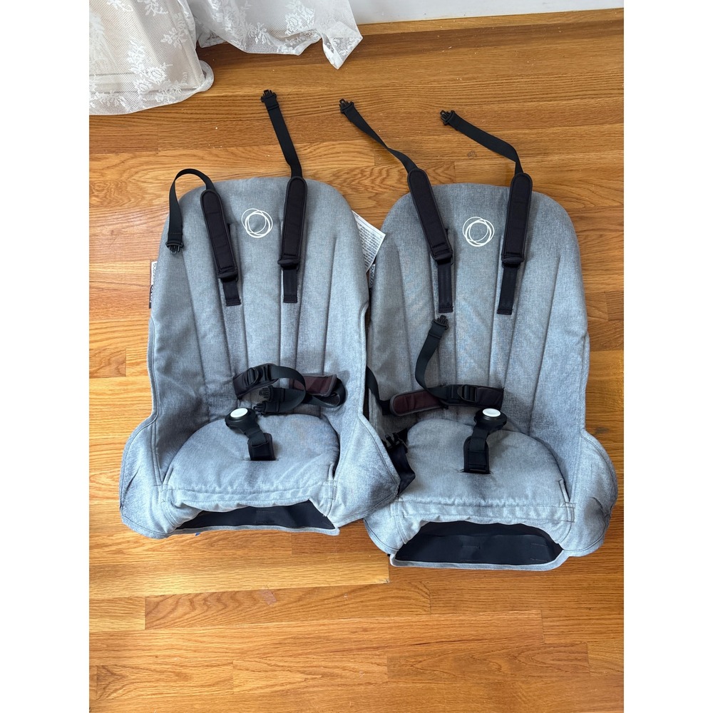 Bugaboo Donkey 2 Seat Fabric Grey Melange Set of 2 with 5-Point Harness